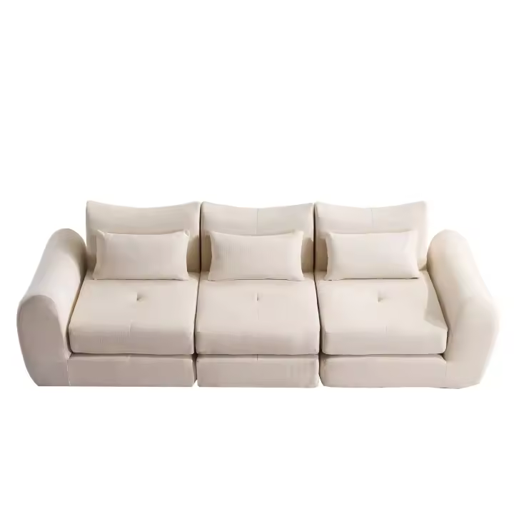 Sofá modular de pana, combinación libre sin herramientas, convertible en sofá cama de 3 plazas, no requiere montaje, ahorra espacio, ideal para salones y apartamentos pequeños - 1