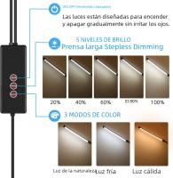 Lámpara De Escritorio LED Con Pinza Luz De Lectura Dimmer 3 Temperaturas De Color 10 Niveles De Brillo Lámpara De Mesa USB - details 3