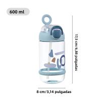 Botella De Agua Para Niños De 600ML Con Pajita Material Saludable Para Deporte Al Aire Libre Estilo Cartoon Reutilizable - details 7