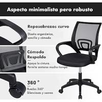 T-LoVendo Silla de Oficina o Escritorio ergonómica con Soporte Lumbar, Malla Transpirable, Regulable en Altura, Ruedas antiarañazos, Color Gris - details 3