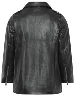 Chaqueta De Cuero PU De Talla Grande Con Cierre De Cremallera Casual Manga Larga Para Otoño Ropa De Mujer Con Cuello En V - details 4