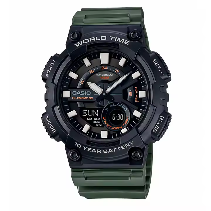 Casio Reloj Hombre Analogico/digital Cuarzo con Correa de Resina AEQ-110W-3A - 1