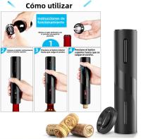 Abrepuertas Eléctrico Para Vino Y Cerveza Recargable Con Batería Y USB Aparato De Sacacorchos De Acero Inoxidable Accesorio De Cocina - details 3