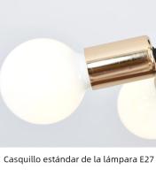 Lámpara De Techo Vintage Pendente Con Base E27 De 6 Cabezas En Negro/Blanco/Oro Para Sala De Estar Moderna Y Sencilla LED - details 12