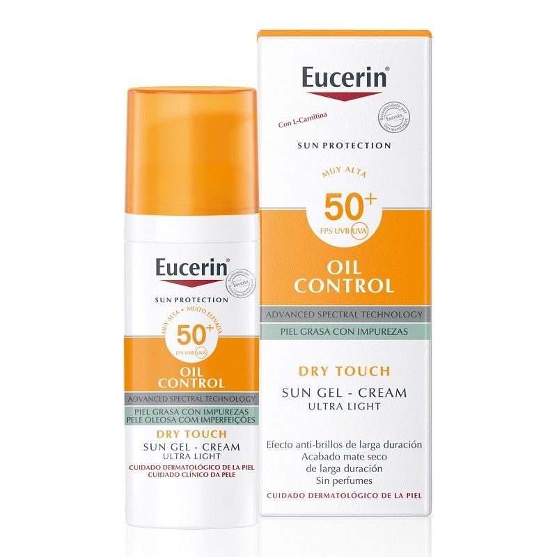 EUCERIN Protector Solar Gel-Crema Oil Control Toque Seco SPF 50+ (50ml) - Cuidado de la Piel - Protector Solar y Post-Sol