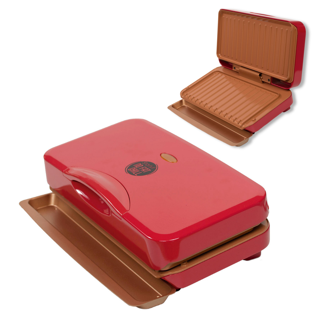 STARLYF Grill multifunción, Parilla y sandwichera No Fat Grill, 1000w, Cocine sin grasas, 27x14cm