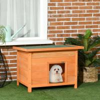 PawHut Caseta para Perro de Exterior Casa para Perros de Madera Impermeable con Tejado Abatible y Patas Antideslizantes para Interior y Exterior 82x58x58 cm Natural - details 1