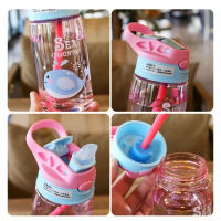 Botella De Agua Para Niños 480ml Con Tiras Y Tapa a Prueba De Fugas Diseño Creativo De Dibujos Animados Bebida Portátil Para Bebés Y Niños - details 3