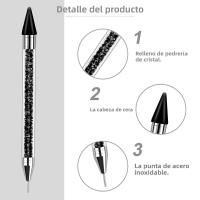 Kit De Decoración De Uñas DIY Con Herramienta De Recogida De Strass 2PCS Y 2 Puntas De Cera Adicionales Dual-Ended Para Piedras Preciosas - details 2