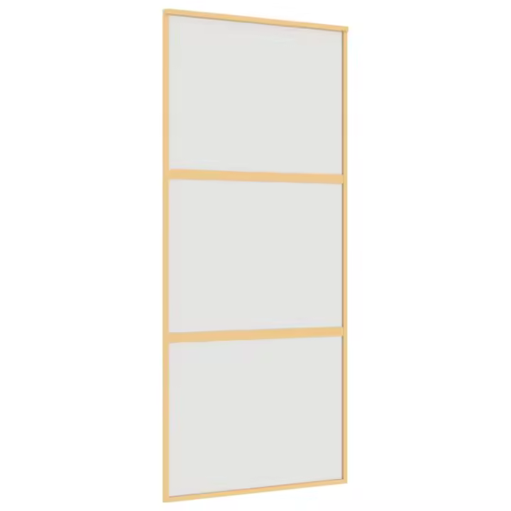 vidaXL Puerta Corredera Panel de Hogar Vidrio ESG Transparente y Aluminio Color Dorado, Dorado y mate, Blanco y transparente y mas - 1