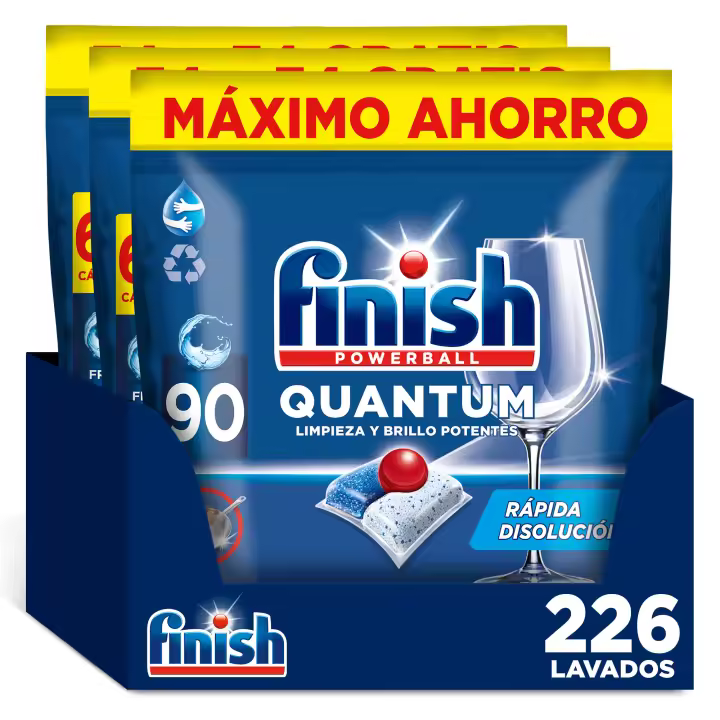 Finish Powerball Quantum 158 | 226 Pastillas para lavavajillas .Limpieza y Brillo Potentes, aroma Regular - 1