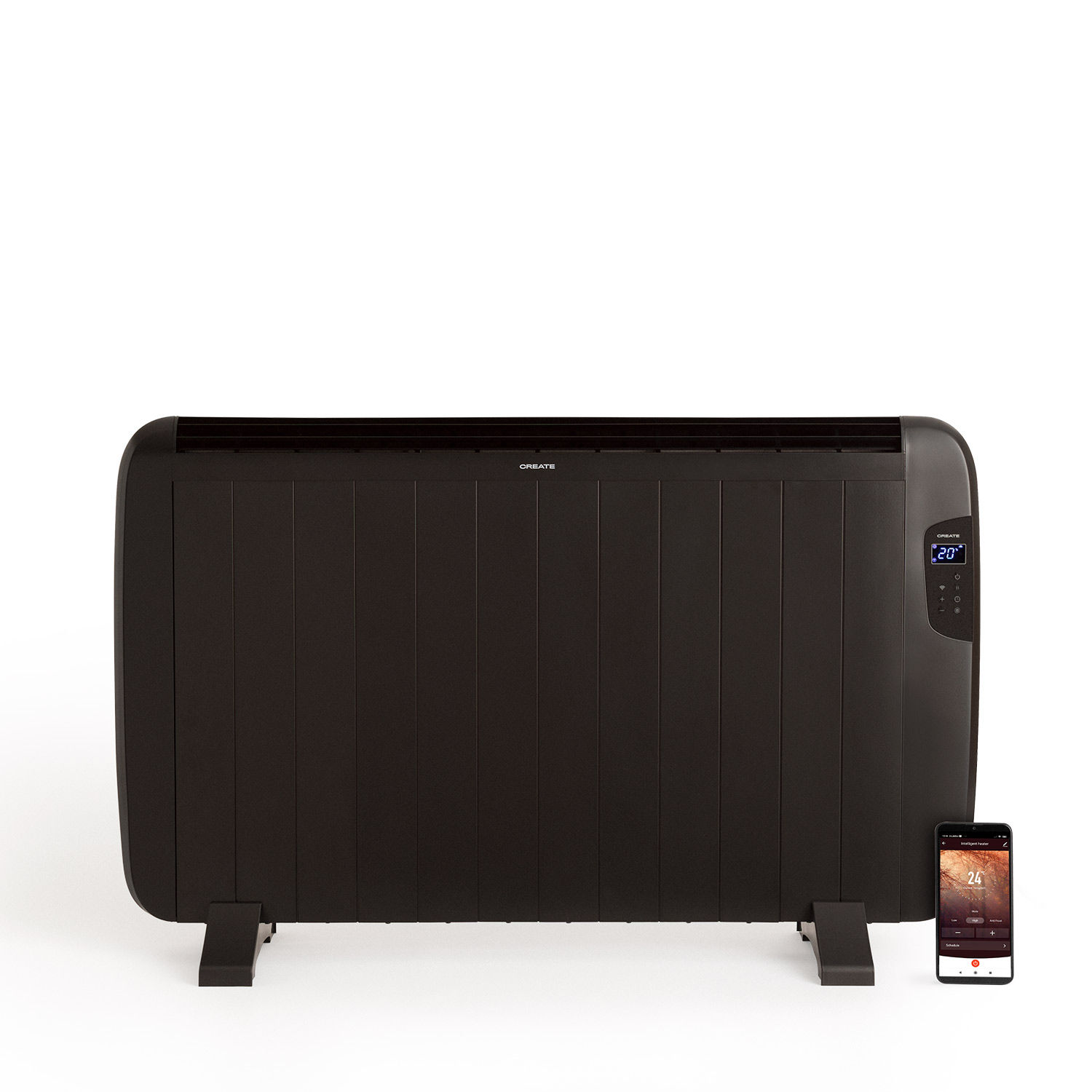CREATE - Emisor/Calefactor térmico con Wifi de bajo consumo - hasta 30m² de trabajo - con temporizador - WARM SLIM 2000W
