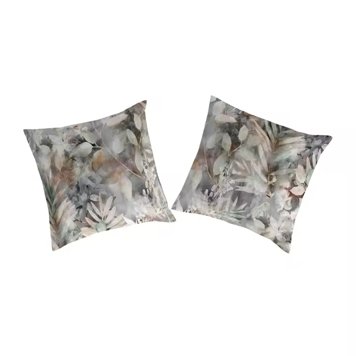 GUY LAROCHE - 2 fundas de almohada 100% algodón RINDAEL gris/marrón 65x65 cm - 1