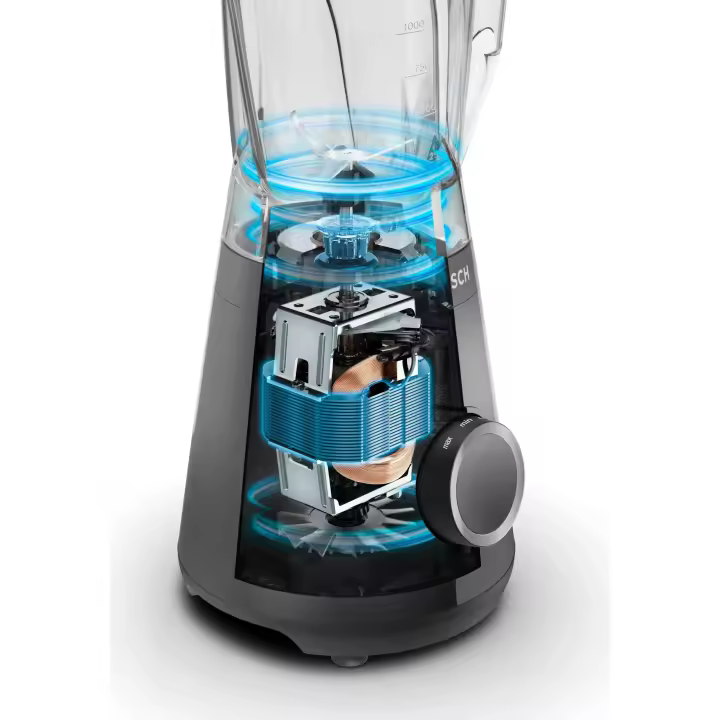 Bosch - Batidora de vaso MMB6141B Serie 4 de 1200 W con jarra de TRITÁN de 2 L, negro, para batidos, sopas y salsas - 1