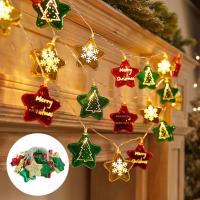 Luz De Navidad LED Estrella Electroplata Batería Incluida Cadena De Luces Para Decoración Festiva De Navidad Multicolor - details 0