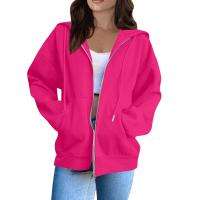 Sudadera De Mujer Con Capucha Abrigo Casual De Color Sólido Otoño E Invierno Con Bolsillos Y Cierre De Cremallera Largo Manga Para Calle - details 3