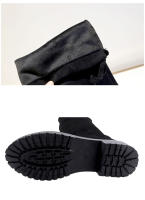 Botas Largas De Cuero Genuino Para Mujer Con Tacón Alto Y Cierre De Encaje Botines De Noche Invierno Cálidos De Rodilla Para Fiesta - details 2