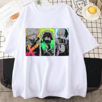 Camiseta Gráfica De Técnica Casual Para Jóvenes Con Estampado De Personajes De Anime Deku Bakugou Katsuki Todoroki Shoto Cuello Redondo Manga Corta Unisex - details 6