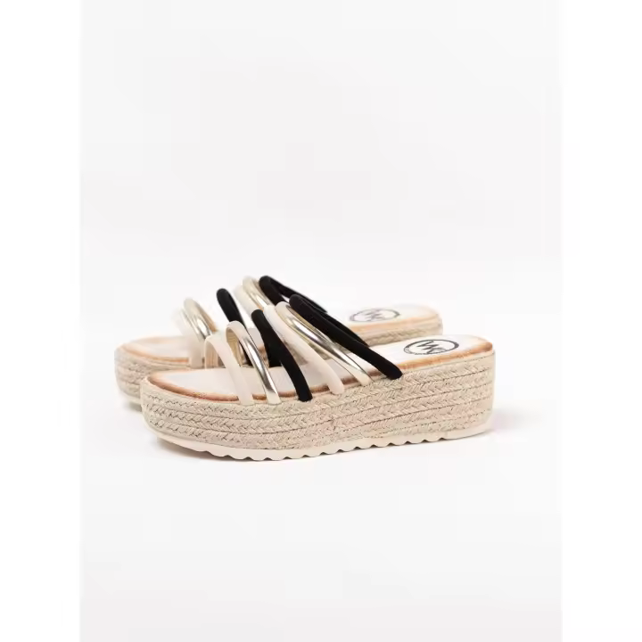 Paloma Wang Sandalias cuñas con tiras multicolor plantilla gel - 1