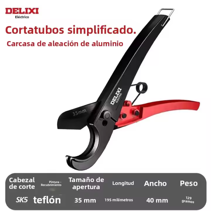 DELIXI ELECTRIC Corta-pipas Eléctrico Herramienta De Corte De Tubos PVC/PU/PP/PE Para Plomeros Y Propietarios De Hogar Material SK5 - 1