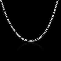 Cadena De Plata 925 Figaro 4mm Para Mujeres Y Hombres Collar Largo De 40-75cm Joyería Hip Hop Regalo Clásica Geométrica - details 5