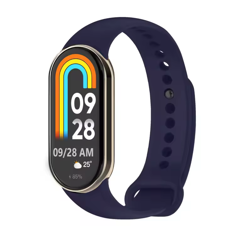 Ociodual Correa de Recambio Compatible con Xiaomi Mi Band 9 y Mi Band 8, de color Azul Medianoche, Repuesto de Silicona Suave Flexible Sport Goma Transpirable - 1