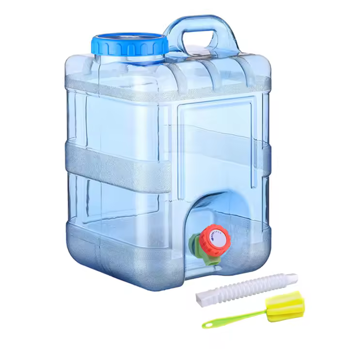 Caja De Agua Portátil Con Grifo Y Kit De Tubo Para Camping Equipamiento De Camping Con Cepillo De Limpieza Para Tanque De Agua Exterior - 1