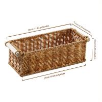 Cesta De Almacenamiento Imitación Rattan Perfume Para Organizar Rectangular Vintage Para Mesa De Café Bar Baño Cocina - details 5