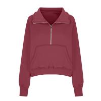 Nueva Sudadera De Mujer Con Capucha Cuello Erguido Otoño Invierno Color Sólido Fleece Manga Larga Bolsillos Cierre Media Pullover Suave - details 48