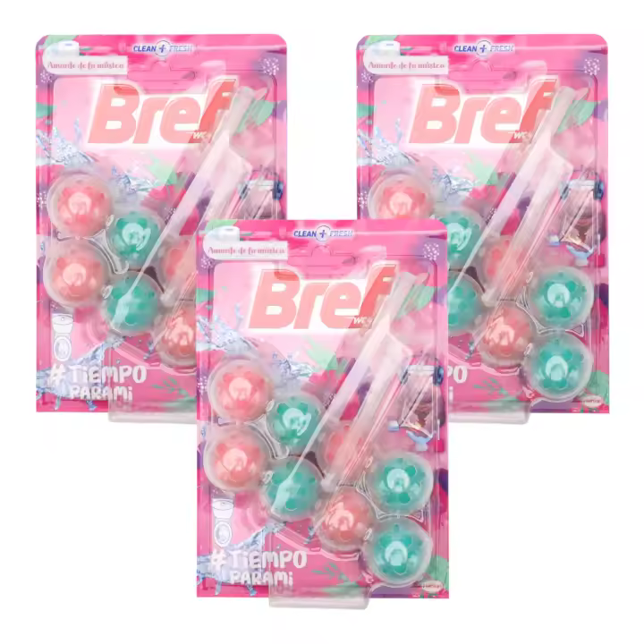 BREF Desinfectante WC Power Activ colgador Amante de la música Tiempo para mi Pack ahorro de 3 blisters - 1