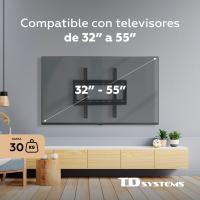 Soporte de TV pared fijo de bajo perfil para pantallas de 32 a 55 pulgadas. VESA máximo de 400 x 400 mm - TD Systems P30X25F44 - details 1
