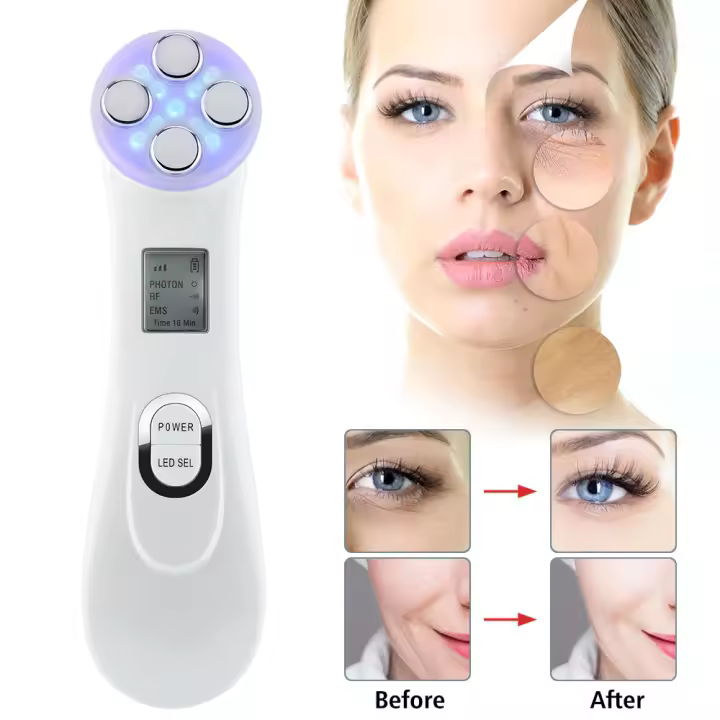 ZC Dispositivo de radiofrecuencia múltiple para rejuvenecimiento de la piel, importador de RF Facial, diluye Línea Fina, Arrugas, reducce Los Poros, máquina de Elevación RF PARA EL Device de Belleza de Luz Roja y Azul LED 5 en 1 - 1