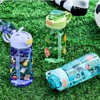 Botella De Agua 550ml Con Tapa De Bloqueo Y Pajita Para Niños Juguete De Bebida Antigrueso Durable Para Exteriores Camping Viajes - details 12
