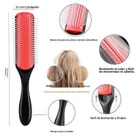 Set De 11 Peine Para Cabello Rizado Con Botella De Spray Peine Desenredante Masajeador De Escalpelo Herramienta De Peluquería Profesional - details 4