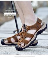 Zapatillas De Playa Para Hombre Cuero Antideslizante Casual Aumento De Altura Cómodas Zapatillas Deportivas Hombre Sandalias De Verano - details 35