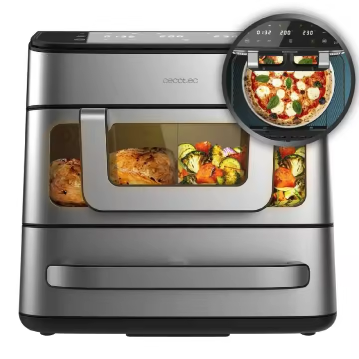 Cecotec Freidora de Aire y Horno - Air Fryer 18L Cecofry FoodCourt 18000 4Pizza. 2700W, Horno 12", Temp. Máx. 230ºC - 1