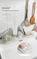 Alfombrilla De Drenaje Rápido De Silicona Para Grifo Y Baño Mat De Drenaje Multifuncional Plegable Y Antisalpicaduras Para Cocina Y Baño Diseño De Pendiente - details 9