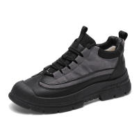 Zapatos De Trabajo Casual Invierno Para Hombre Botas De Cuero Con Pelo Cómodas Antideslizantes Altas Transpirables Con Plush - details 2