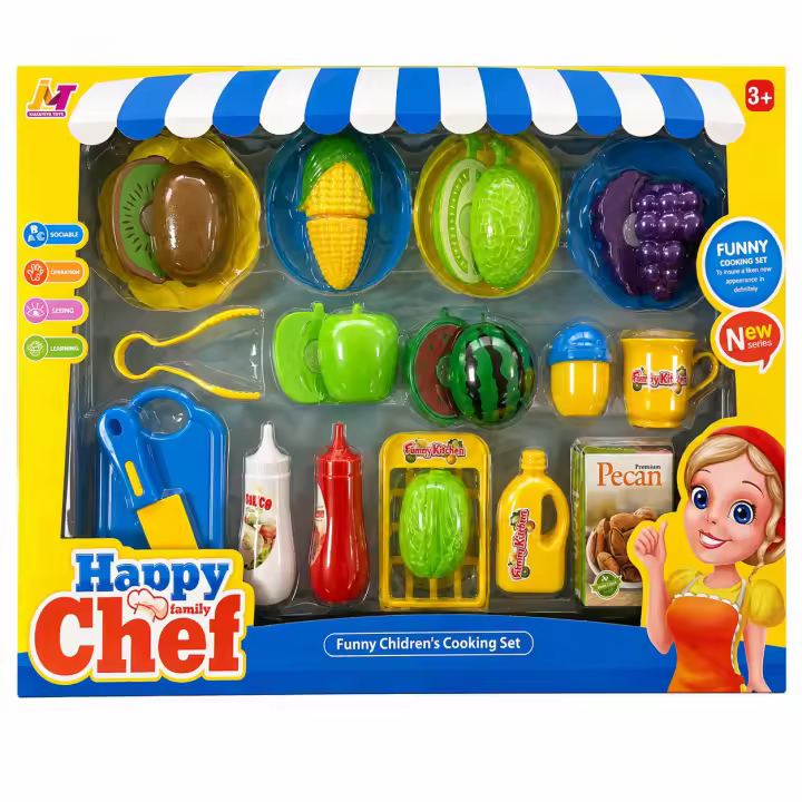 Juego de Comida de Juguete para Niños, Set de Frutas y Verduras para Cortar con Accesorios de Cocina, Juguete Educativo de Cocina para Juego de Rol, Regalo para Niños y Niñas 3+ Años,PapaNoel Toys - 1