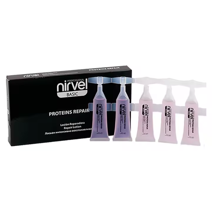 Nirvel Proteins Repair Ampollas 10x10mL | Loción Reparadora para Cabello Seco y Dañado - 1