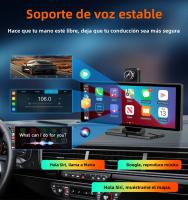 Radio De Coche Multimedia 10.26' Con Wireless Carplay Pantalla Para A-pple Y Android Monitor 4K DVR Cámara De Retroceso Resolución 1280x720 Touch Screen - details 11