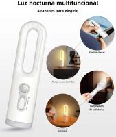 Luz Nocturna Sensor De Movimiento LED 2 En 1 Linterna Portátil Con Sensor De Atardecer a Medianoche Para Dormitorio Baño Lectura Camping - details 1