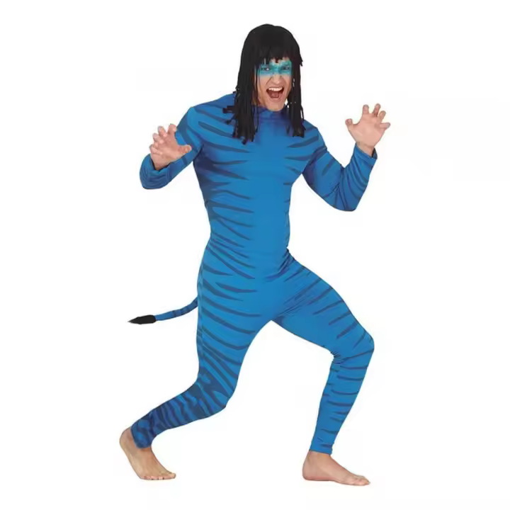 Guirca Disfraz de Felino Azul para hombre - 1