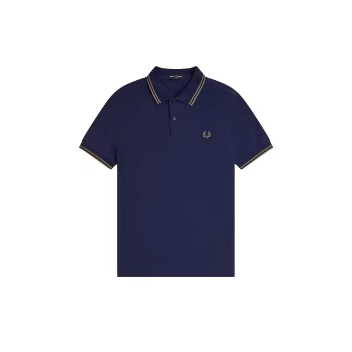 Fred Perry Slim Fit Twin Tipped Polo French Navy / Olive Mint / Olive Mint - 1