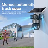 FGNS Cámara Solar de 12 MP, 3 Lentes, 3 Pantallas, Cámara Solar 4G SIM para exteriores, cámara web PIR, IP66, detección humana, vídeo de seguridad CCTV, batería, cámara IP PTZ - details 5
