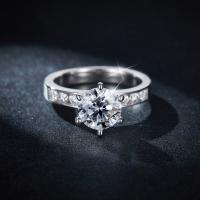 Anillo De Compromiso Para Mujer 2CT Moissanita S925 Plata Hipoalergénica Joyería Regalo Boda Solitario Diamante Clásico Redondo - details 5
