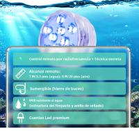 Luz Submarina LED RGB Para Piscina Con Control Remoto 10 LEDs Lámpara Portátil Operada Por Batería Para Acuario Vaso - details 12