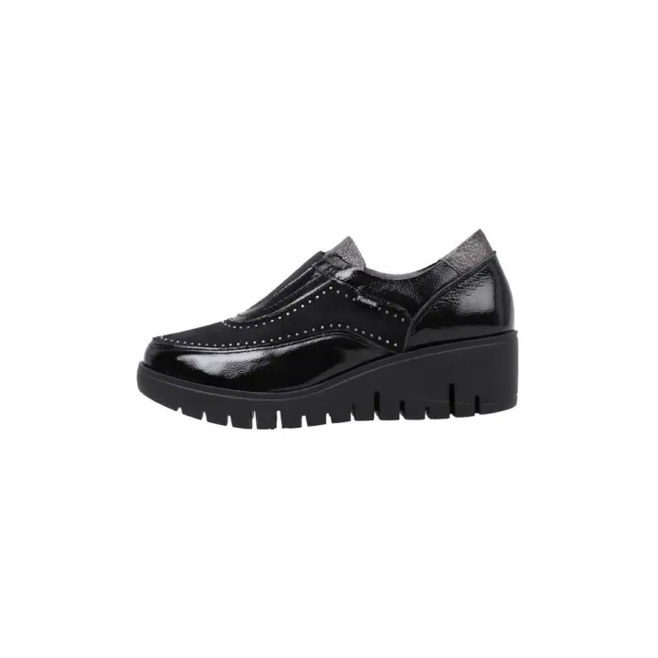 Fluchos F1827 Mocasines Con Cuña Mujer Negro - 1