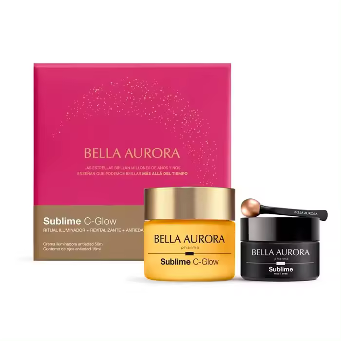 Bella Aurora Pack C-Glow Regalo Iluminador- Crema Facial C-Glow 50ml + Contorno de Ojos Antiedad 15ml - 1