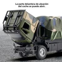 Camión De Transporte Militar a Escala 1:35 Juguete De Coche De Aleación Con 2 Puertas Abiertas Luz Y Sonido Función De Retroceso Para Niños Regalo Verde - details 4